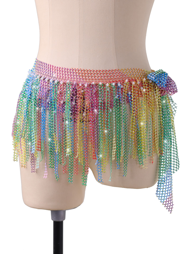 handmade belly dance hip sccarf Belt with rhinestone tassel y1016